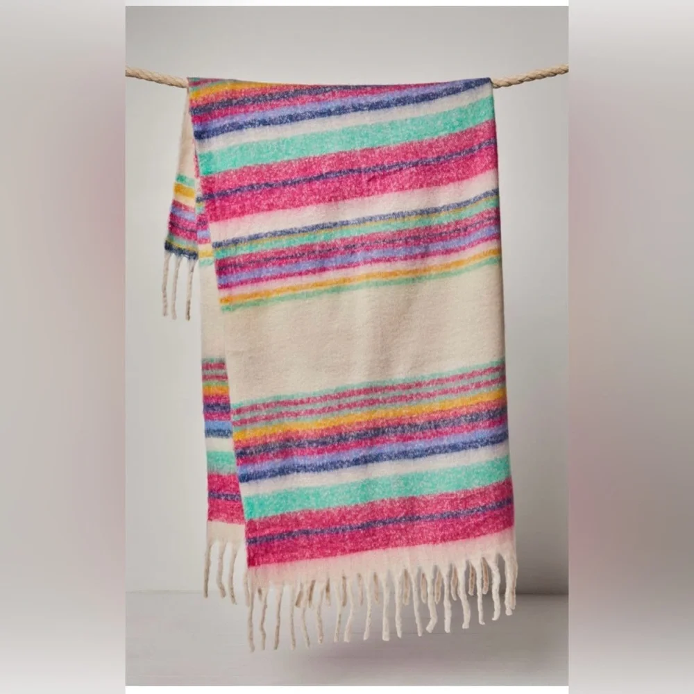 NWOT Free People Skye Stripe Blanket